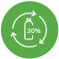 30% plastic reciclat